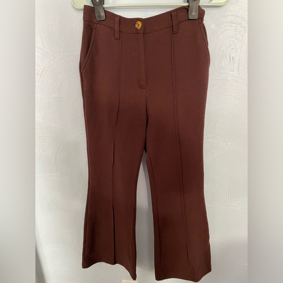 Women’s Small Urban Outfitters Brown Isabella Ponte Knit Flare Pants - Picture 2 of 4